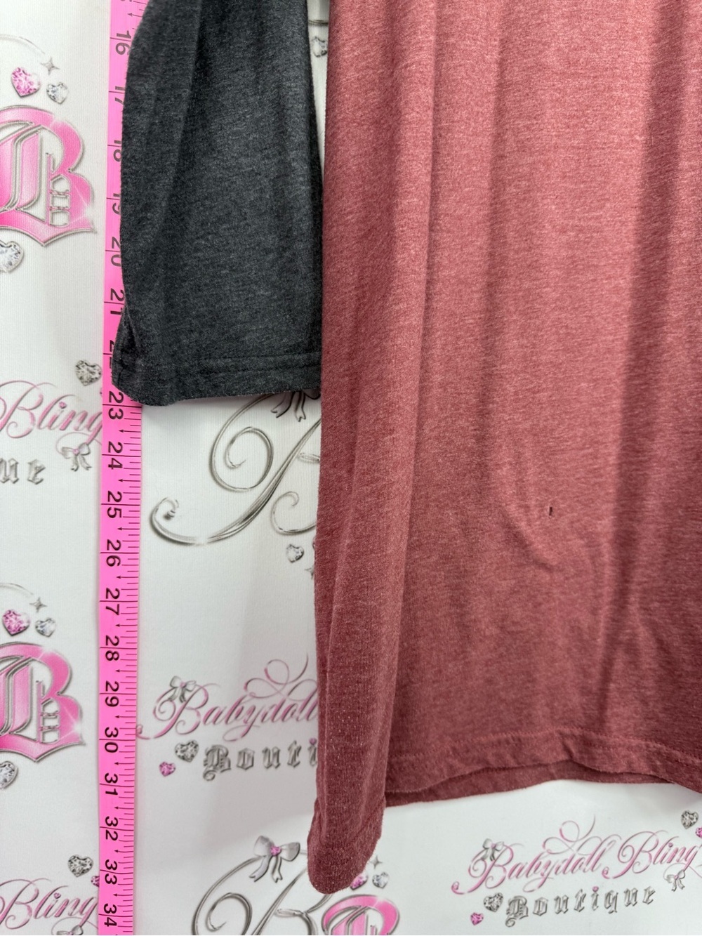 Volcom Long Sleeve Raglan Shirt - Maroon and Dark Gray - Picture 3 of 12